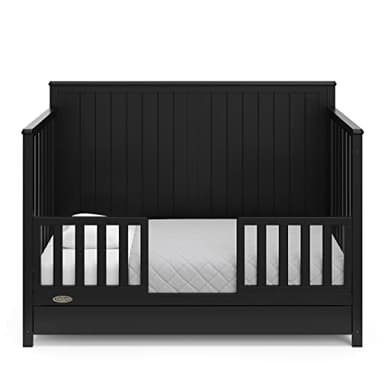 Graco Hadley 5-in-1 Convertible Crib with Drawer (Black) – Combo, Includes Full-Size Nursery Storage, Converts from Baby Crib to Toddler Bed, Daybed - Image 14