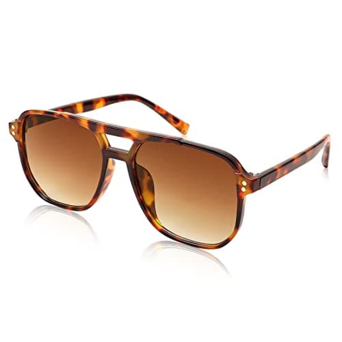 FEISEDY Retro Square Aviator Sunglasses Women Men 70s Vintage Trendy Plastic Frame Sun Glasses B2835 - Image 1