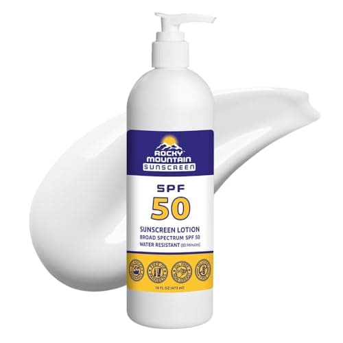 Rocky Mountain Sunscreen SPF 50 LOTION | Broad Spectrum UVA/UVB Protection | Hawaii 104 Reef Act Compliant (Oxybenzone & Octinoxate Free) | Water Resistant 80 Min. | Quart with Pump (32 Fl Oz) - Image 1