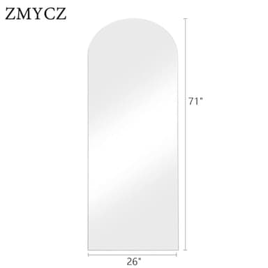 ZMYCZ Mirror Full Length, 71"x26" Arched Full Length Mirror, Arch Mirror with Stand, Large Standing Mirrors, Oversized Full Body Mirrors with Aluminum Frame for Bedroom, Living Room (White) - Image 4
