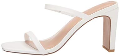 The Drop Women's Avery Square Toe Two Strap High Heeled Sandal, White, 8 - Image 5