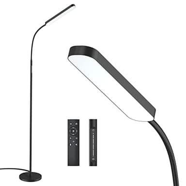 Floor Lamp -WioMio Led Floor Lamp with Remote and Touch Control for Stepless Dimmer & Temperatures, Harmless Light for Eye-caring, Adjustable Gooseneck Standing Lamp for Living Room & Bedroom. - Image 1