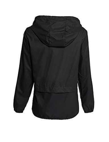 Avoogue Lightweight Raincoat Climbing Jackets Women's Waterproof Windbreaker Packable Outdoor Hooded Fall Rain Jacket Black XL - Image 4