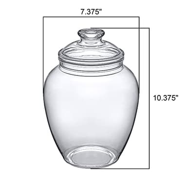 Amazing Abby - Sugar Sugar - 140-Ounce Plastic Candy Jar with Lid, Large Cookie Jar (7.5"(D) x 10.5"(H)), Apothecary Jar, BPA-Free, Shatter-Proof, Dishwasher-Safe, Great for Candy Buffet - Image 3