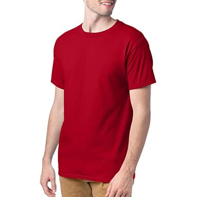 Hanes Mens Essentials Pack, Crewneck Cotton T-shirts For Men, 4 Or 6 Available Fashion-t-shirts, Deep Red - 4 Pack, Large US - Image 5