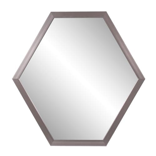 Howard Elliott Graphite Foil 6 Sided Hexagon Wall Hanging Mirror, Geometric Design Metal Frame Accent Mirror Decor for Living Room, Entryway, Bedroom & Bathroom, 30 x 30 Inch, Gray - Image 1