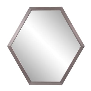 Howard Elliott Graphite Foil 6 Sided Hexagon Wall Hanging Mirror, Geometric Design Metal Frame Accent Mirror Decor for Living Room, Entryway, Bedroom & Bathroom, 30 x 30 Inch, Gray - Image 1
