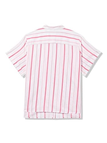 Tommy Hilfiger Womens Button Up Striped Short Sleeve Sportswear Top, Azalea Multi, 0X - Image 3