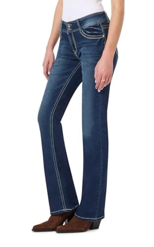 WallFlower Women's InstaStretch Luscious Curvy Bootcut Jeans, Heidi, 5 - Image 1