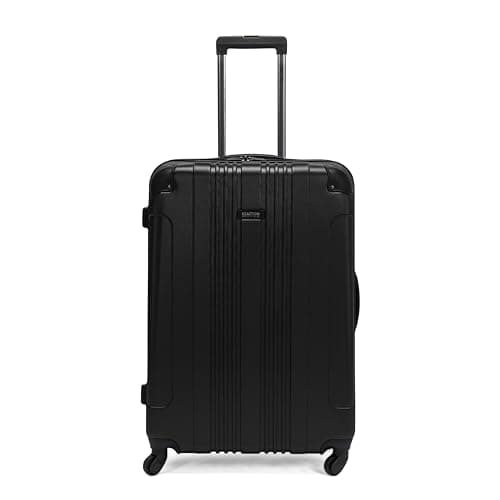 Kenneth Cole REACTION Out of Bounds Lightweight Hardshell 4-Wheel Spinner Luggage, Midnight Black, 28-Inch Checked - Image 1