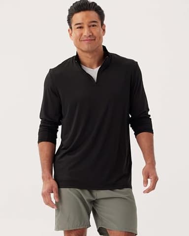 Real Essentials 3 Pack: Men's Dry-Fit Active Quarter Zip Long Sleeve Athletic Performance Pullover (Available in Big & Tall) Set 7 M - Image 6