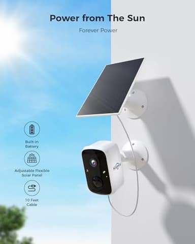 Hiseeu Solar Security Cameras Wireless Outdoor, 4 Cam-Kit, Expandable to 10CH, No Monthly Fee, Solar-Powered, Home Security Cameras System with 2K Color Night Vision, Easy Setup, 2.4G & 5G WiFi - Image 4