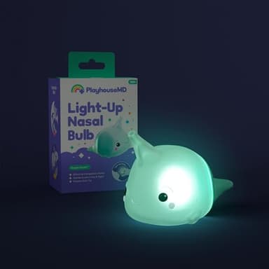 Playhouse MD Booger Buddy Nasal Bulb, Narwhal - with LED Light for Babies & Toddlers – BPA-Free Snot Remover for Infant Stuffy Nose and Congestion Relief – Easy to Clean Design - Image 6