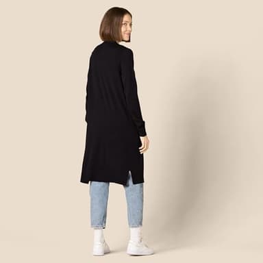 Amazon Essentials Women's Lightweight Longer Length Open-Front Long-Sleeve Cardigan Sweater (Available in Plus Size), Black, Medium - Image 3