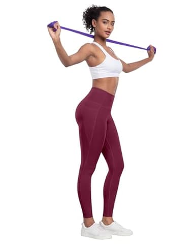 LZYVOO Leggings with Pockets for Women, 6 Packs Soft High Waisted Tummy Control Workout Yoga Pants(BlackGrayNavyWineGreenBrown-2XL) - Image 4