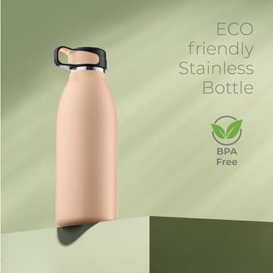 SipX™ Triple-Insulated Stainless Steel Water Bottle - 32oz. With Cover Lid, BPA-Free Reusable Insulated Water Bottle Keeps Cold For 24 Hours, (Pink) - Image 6