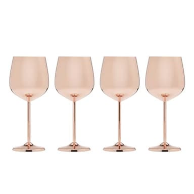 Cambridge Silversmiths 4 Piece Set of 18 oz Copper All Purpose Single Wall Wine Glasses - Image 1
