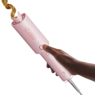 TYMO Automatic Rotating Curling Iron - TYMO CURLPRO Beach Waves Curling Wand, Portable Hair Curler, 500 Million Ionic, Dual Voltage & Lightweight for Travel, Ceramic Coating, 1 Inch, Pink - Image 1