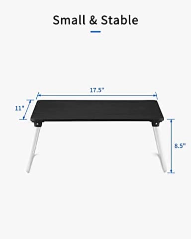 Ruxury Folding Lap Desk Laptop Stand Bed Desk Table Tray, Breakfast Serving Tray, Portable & Lightweight Mini Table for Sofa Couch Floor - - Black - Image 8