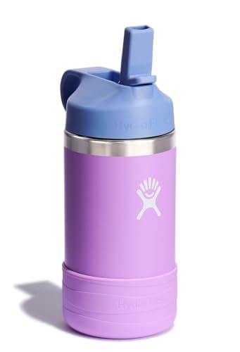 Hydro Flask Kids Water Bottle for School - Stainless Steel and Insulated with Straw Cap - 12 Oz in Anemone Purple - Image 2