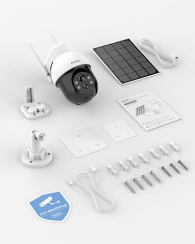 AOSU 3K/5MP Solar Security Cameras System Wireless Outdoor, Battery Powered WiFi Camera for Home Security, Panoramic PTZ, Auto Tracking, Human/Vehicle Detection, Color Night Vision (2 Pack) - Image 8