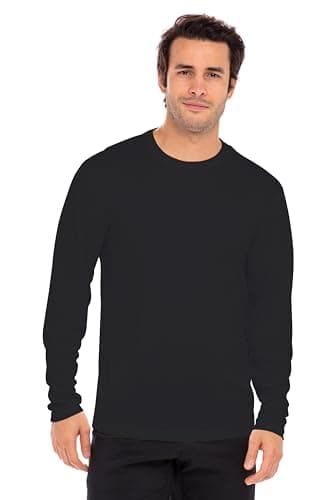Opna Men's Long Sleeve Moisture Wicking Athletic Shirts BLACK-3XLT - Image 2