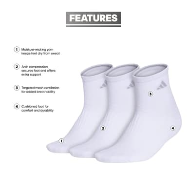 Cushioned Quarter Socks (3-Pair) over the ankle fit with arch compression - Image 2