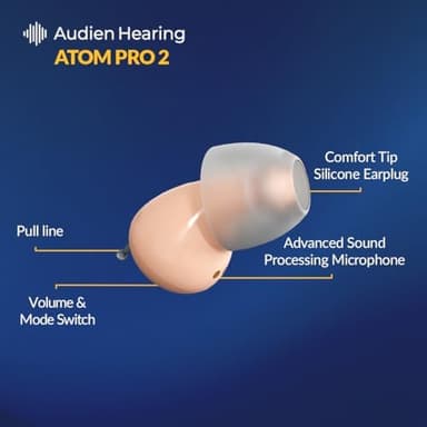 Audien Hearing ATOM PRO 2 Wireless Rechargeable OTC Hearing Aid, Premium Comfort Design & Nearly Invisible - Image 7