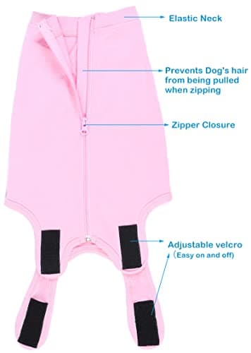 Caslfuca Dog Surgery Recovery Suit - After Spay, Abdominal Wounds Post Surgical Recovery, Anti Licking Breathable Dog Onesies for Small, Medium & Large Pet, Alternative Bandages Cone E-Collar - Image 4