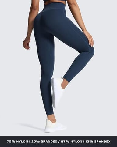 Aoxjox High Waisted Workout Leggings for Women Trinity Yoga Pants 26.5" (Dark Blue Marl, Medium) - Image 3