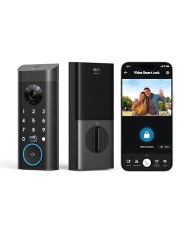 eufy Security Video Smart Lock E330, 3-in-1 Camera+Doorbell+Fingerprint Keyless Entry Door Lock, Smart Built-in Wi-Fi Deadbolt for Front Door, Auto Lock, App Remote Control, Easy Installation - Image 1