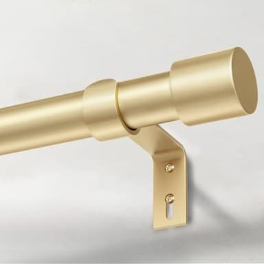 IFELS Heavy Duty Curtain Rods for Windows 66 to 120 Inch, 1 Inch Gold Curtain Rod, Adjustable Decorative Long Curtains Rods with Easy Installation and Modern Design (A2,Gold,30"-120") - Image 1