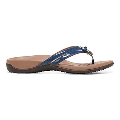 Vionic Women's Rest Bella X Flip Flop that Relieves Foot Pain- Comfortable Ladies Sandals with Orthotic Insole Arch Support, Dark Blue 8 Wide - Image 6