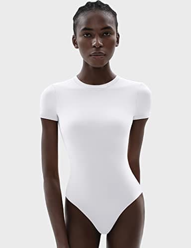 PUMIEY Bodysuits for Women Dupes Body Suit Splashed White Small - Image 4