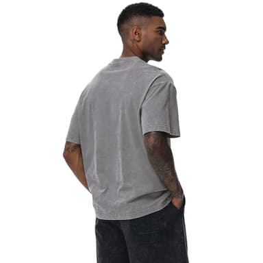 2 Pack Men's Oversized Cotton T-Shirts Loose Fit Vintage Tee Short Sleeve Casual Tshirts Solid Tops(BGGY,L) - Image 5