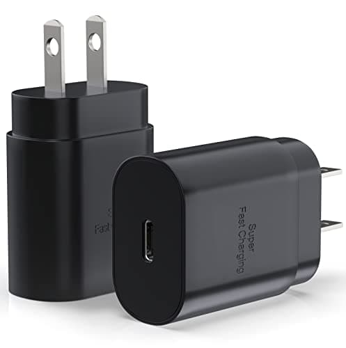 Galaxy S25 S24 USB C Charging Block 25W PD Super Fast Charger Type C Wall Plug Adapter Quick Charge for Samsung Galaxy S25/S24/S23/S22/S21/S20/Z Fold 3/4/5/Note20/iPhone 17/16/15/14/(Black 2Pack) - Image 1