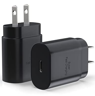 Galaxy S25 S24 USB C Charging Block 25W PD Super Fast Charger Type C Wall Plug Adapter Quick Charge for Samsung Galaxy S25/S24/S23/S22/S21/S20/Z Fold 3/4/5/Note20/iPhone 17/16/15/14/(Black 2Pack) - Image 1