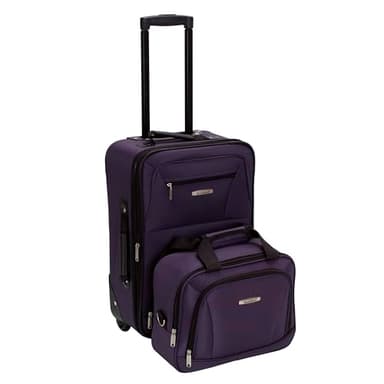 Rockland Fashion Expandable Softside Upright Luggage Set, Purple, 2-Piece (14/19) - Image 1