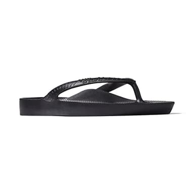 Archies Arch Support Flip Flops for Men & Women – Orthotic Sandals for Plantar Fasciitis Relief – Lightweight, Cushioning, Shock-Absorbing Sandals for Walking, Foot Pain & All-Day Comfort - Black (US Men's 8 / US Women's 9) - Image 3