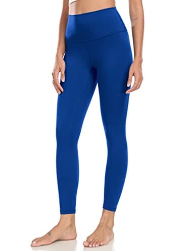 Colorfulkoala Women's High Waisted Tummy Control Workout Leggings 7/8 Length Ultra Soft Yoga Pants 25" (S, Sapphire Blue) - Image 1