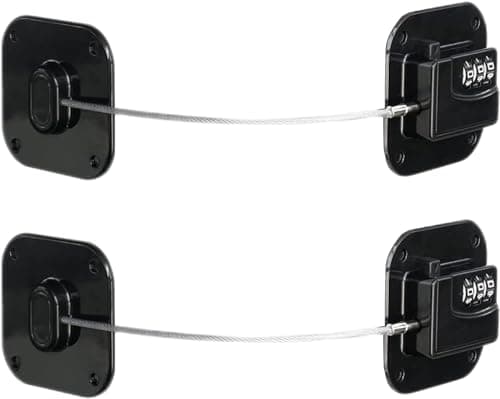 Child Safety Cabinet Locks, Fridge Lock with Combination, Closet Lock,Cabinet Lock,Child Proof Refrigerator Lock(Black 2Pcs) - Image 1