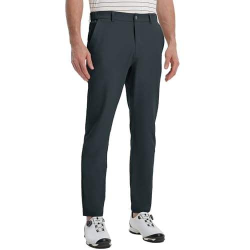 M MAELREG Golf Pants Men Stretch 5 Pockets Straight Fit 30"/32"/34" Quick Dry Slim Fit Casual Mens Casual Pants Dark Grey - Image 1
