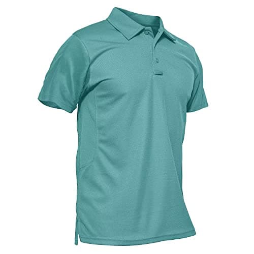 MAGCOMSEN Mens Polo T Shirts Short Sleeve Collared Work Shirt Dry Fit Tennis Top Moisture Wicking Shirt Grey Green S - Image 1