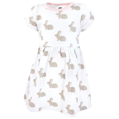 Hudson Baby Girls Cotton Dresses, Easter Plaid Bunny, 3-6 Months - Image 3