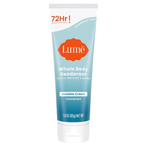 Lume Whole Body Deodorant - Invisible Cream Tube - 72 Hour Odor Control - Aluminum Free, Baking Soda Free, Skin Safe - 3.0 ounce (Unscented) - Image 1
