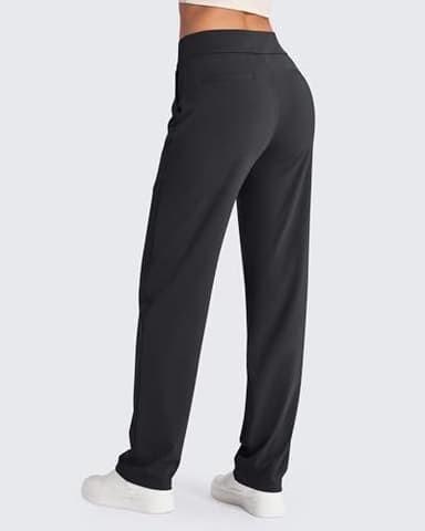 G4Free Black Dress Pants Women Yoga Pants with Pockets Stretch High Waist Work Pants Business Casual Workout Office Trousers (30",Black,M) - Image 3