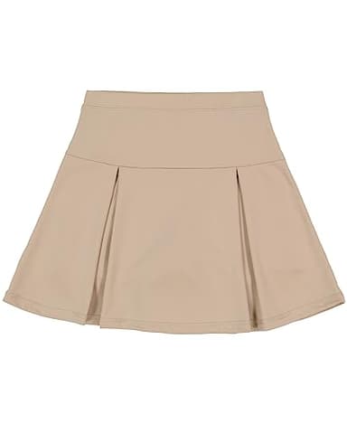 Nautica Girls' Little School Uniform Sensory-Friendly Performance Pleated Scooter, Khaki, 5 - Image 1