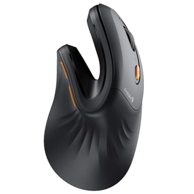 ProtoArc Ergonomic Mouse, EM11 NL Bluetooth Rechargeable Wireless Vertical Mouse, 3 Multi-Device Connectivity for Computer/PC/Laptop, 2.4GHz Optical Mice for Windows, Mac OS, Black - Image 1