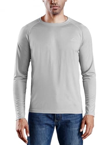 Willit Men's Rash Guard Swim Shirts UPF 50+ Long Sleeve Shirts Sun Protection SPF Hiking Fishing UV Shirt Gray XXL - Image 2