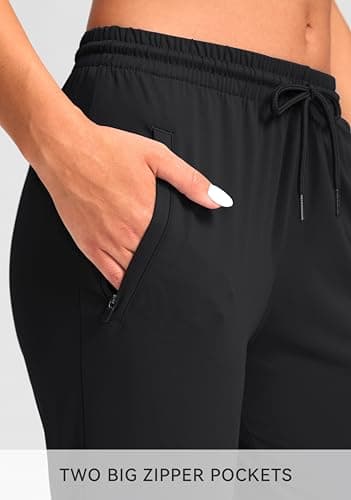 G Gradual Women's Joggers Pants with Zipper Pockets Tapered Running Sweatpants for Women Lounge, Jogging (Black, X-Large) - Image 4